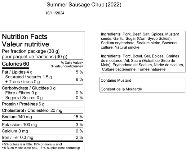 SUMMER SAUSAGE CHUBS - Image 2