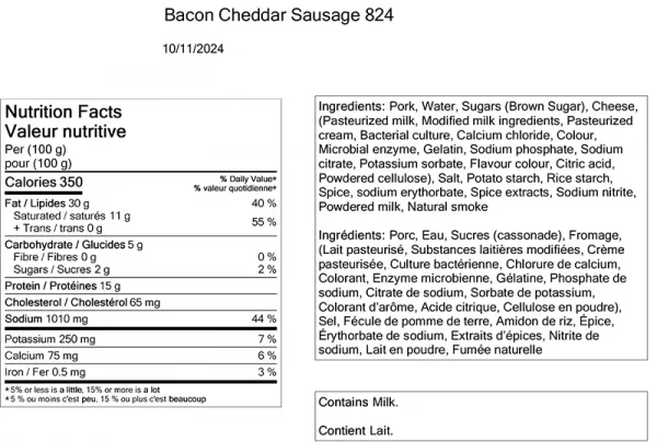 BACON CHEDDAR SAUSAGE