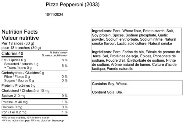 PIZZA PEPPERONI SLICED